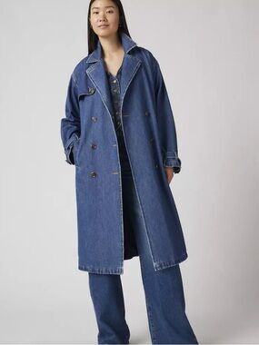 Levi's Blue Denim Trench Coat